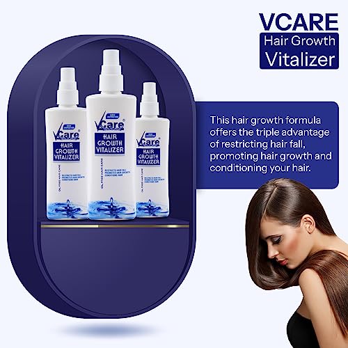 VCare Ayurvedic Hair Growth Vitalizer and Pure Coconut Oil 100ml for Women and Control Dandruff, Itching, Reduces Hair Fall,Moisturizing Hair Growth Oil Ideal For All Type Skin Hair Care 1+1 Combo - Image 5