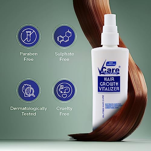 VCare Ayurvedic Hair Growth Vitalizer and Pure Coconut Oil 100ml for Women and Control Dandruff, Itching, Reduces Hair Fall,Moisturizing Hair Growth Oil Ideal For All Type Skin Hair Care 1+1 Combo - Image 2