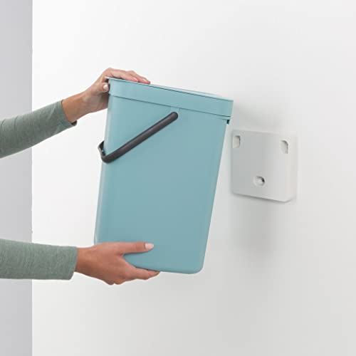 Brabantia Sort & Go Recycling Trash Can 3.2 Gallons (12L)(Fir Green), Space-Efficient Plastic Garbage Can with Handle, Removable and Stay-Open Lid, Easy to Clean Kitchen Bin Without Nooks and Rims - Image 2