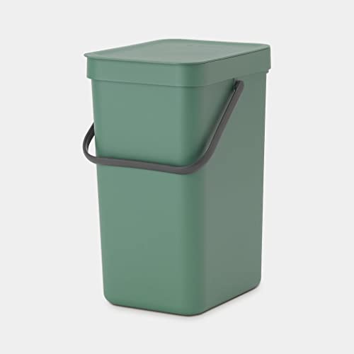 Brabantia Sort & Go Recycling Trash Can 3.2 Gallons (12L)(Fir Green), Space-Efficient Plastic Garbage Can with Handle, Removable and Stay-Open Lid, Easy to Clean Kitchen Bin Without Nooks and Rims - Image 5