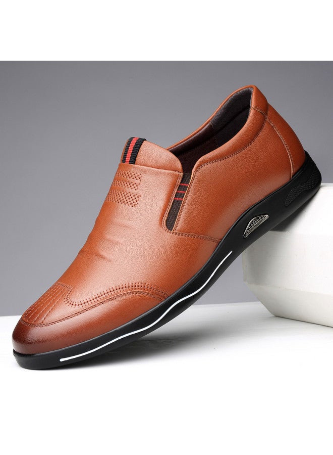 Old Man'S Head Men's Leather Shoes, Autumn Genuine Leather Korean Style Casual Dress Shoes, Soft Breathable Cowhide With Comfortable Low-cut Design, Fashionable And Trendy - Image 2