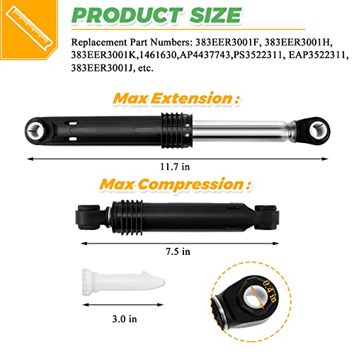 Techecook 0EM Washer Shock Absorber Fit for LG Washer 383EER3001G 383EER3001K 383EER3001J 4901ER2003A 383EER3001V 383EER3001F 383EER3001H 383EER3001S ACV72909503 WM2016CW by Techecook, 3 PACK- 10 Years Warranty - Image 4