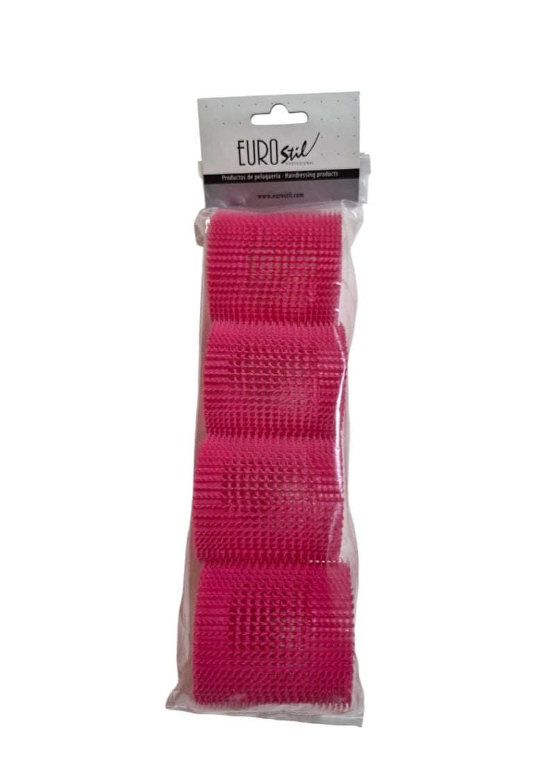 EUROSTIL - EUROSTIL Bag of 4 pcs WITH PINK LOOPS Hair Rollers 65mm Pink - 00025 - Image 1