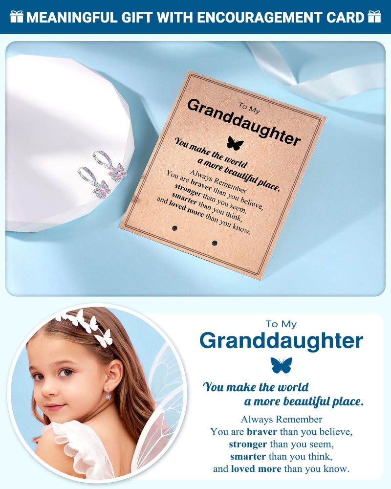 BxkSky Hypoallergenic Butterfly Hoop Huggie Earrings for Girls 8 12 10 11 14 Year Old Birthday Granddaughter from Grandma Christmas Graduation Gifts Easter Basket Stuffers for Tween Teen Girl Trendy Stuff - Image 5