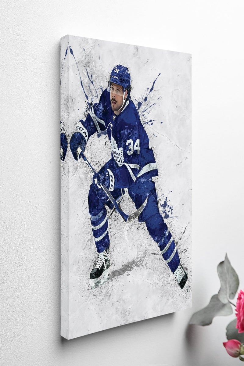 TNESSENTIAL Auston Matthews Poster Toronto Maple Leafs Hockey Framed Canvas Print NHL Wall Art Print Home Decor Artwork For F3 Birthday Gift - Image 5