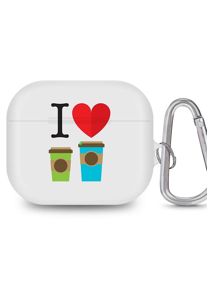 Stylizedd StylePods Case for Airpods 3rd Gen Case With Anti-Lost Keychain - I Love Coffee - Image 1