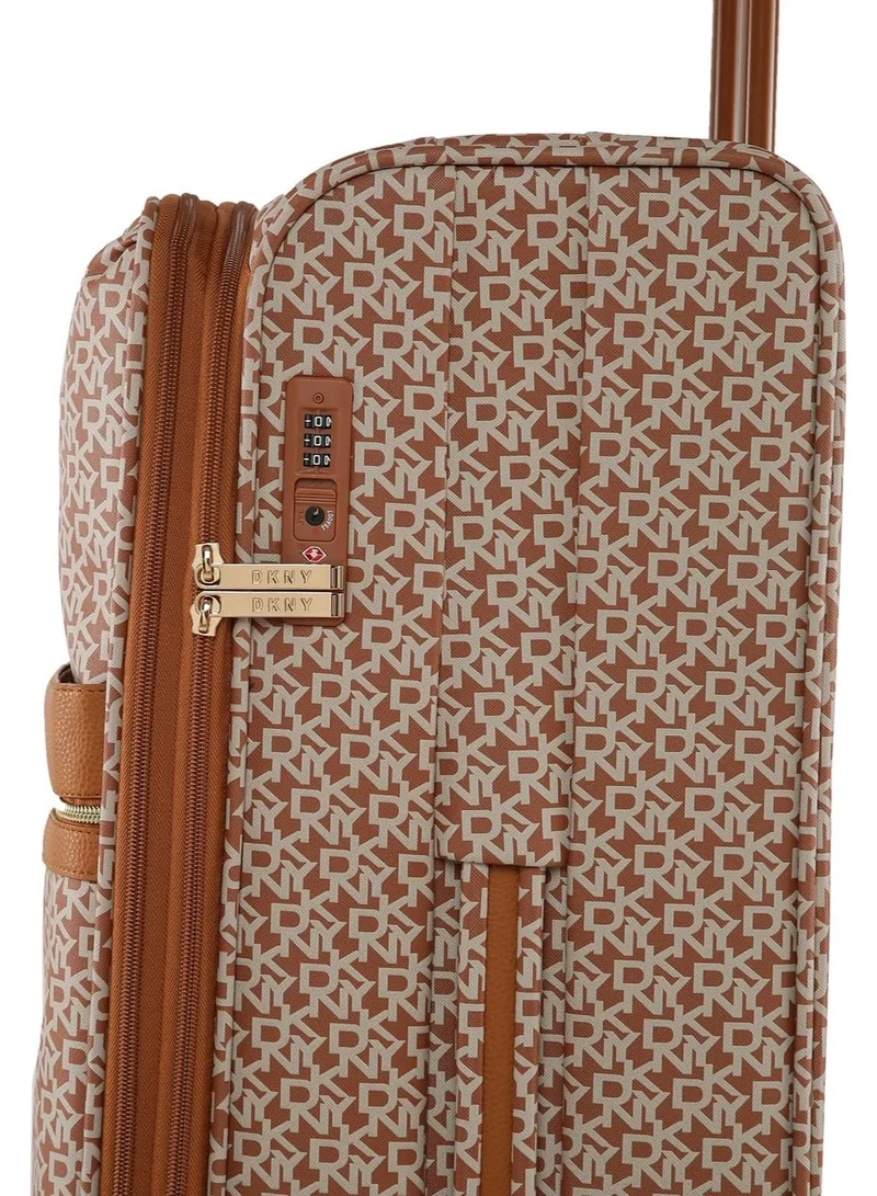 DKNY  DKNY Signature Stripe Softside Luggage on Wheels for Unisex | Ultra Lightweight ABS on with Spinner Wheels 4 Double Wheel (MAPLE, 28 Inch) for Women | Best Price UAE