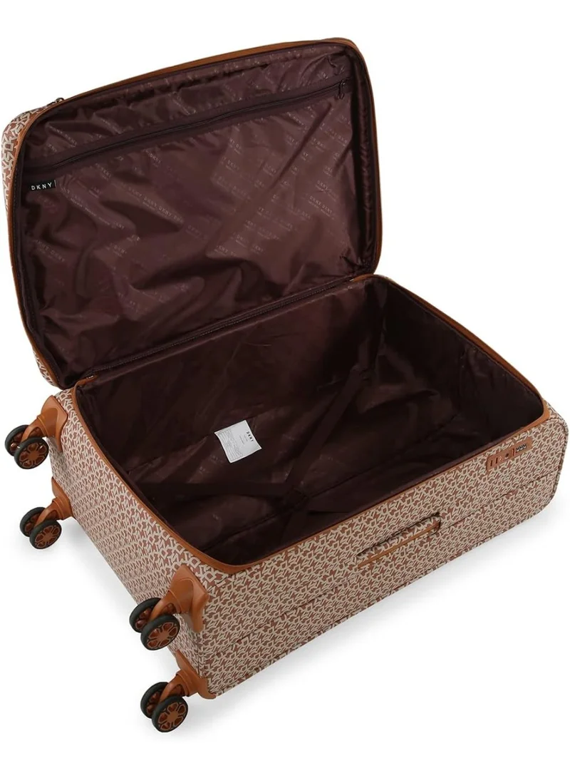 DKNY  DKNY Signature Stripe Softside Luggage on Wheels for Unisex | Ultra Lightweight ABS on with Spinner Wheels 4 Double Wheel (MAPLE, 28 Inch) for Women | Best Price UAE