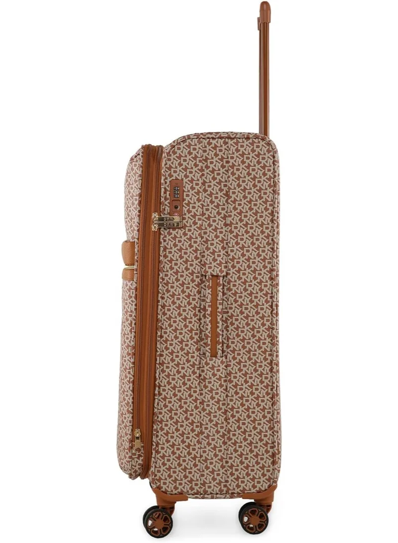 DKNY  DKNY Signature Stripe Softside Luggage on Wheels for Unisex | Ultra Lightweight ABS on with Spinner Wheels 4 Double Wheel (MAPLE, 28 Inch) for Women | Best Price UAE