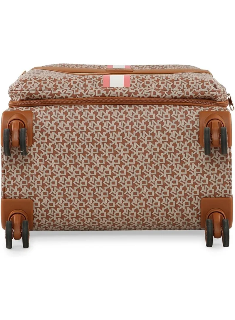 DKNY  DKNY Signature Stripe Softside Luggage on Wheels for Unisex | Ultra Lightweight ABS on with Spinner Wheels 4 Double Wheel (MAPLE, 28 Inch) for Women | Best Price UAE
