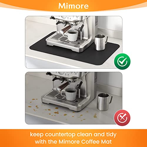 Mimore Coffee Mat - 12x19 Inch Black Countertop Mat - Absorbent, Hides Stains, Rubber Backed - Dish Drying Mat Fits Under Coffee Maker or Espresso Machine - Image 4