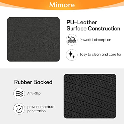 Mimore Coffee Mat - 12x19 Inch Black Countertop Mat - Absorbent, Hides Stains, Rubber Backed - Dish Drying Mat Fits Under Coffee Maker or Espresso Machine - Image 2