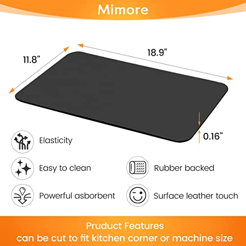 Mimore Coffee Mat - 12x19 Inch Black Countertop Mat - Absorbent, Hides Stains, Rubber Backed - Dish Drying Mat Fits Under Coffee Maker or Espresso Machine - Image 5