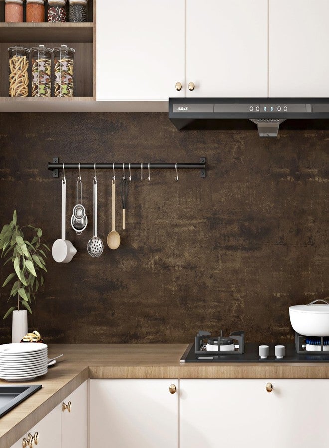 Wallercity Dark Brown Wood Contact Paper Wood Grain Peel and Stick Cement Wallpaper Self Adhesive Wallpaper Peel and Stick for Desk Countertops Vinyl 24''x118'' Renter Friendly Wallpapers for Wall - Image 2