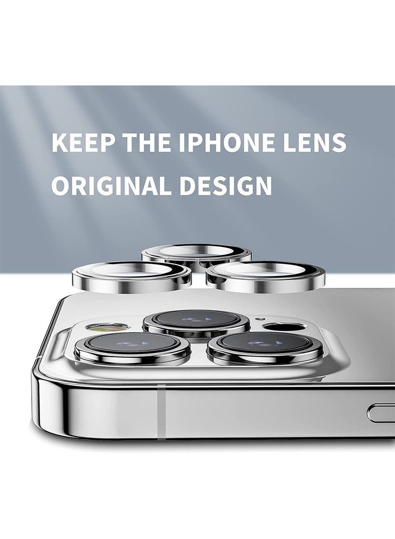 Anti-scratch Tempered Glass Camera Cover For iPhone14 Pro / 14 Pro Max Silver - Image 3