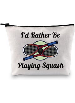 JXGZSO JXGZSO Squash Pouch Makeup Bag I'd Rather Be Playing Squash Cosmetic Bag Gifts For Squash Lovers Squash Player Gift (I'd Rather Be Playing Squash) 