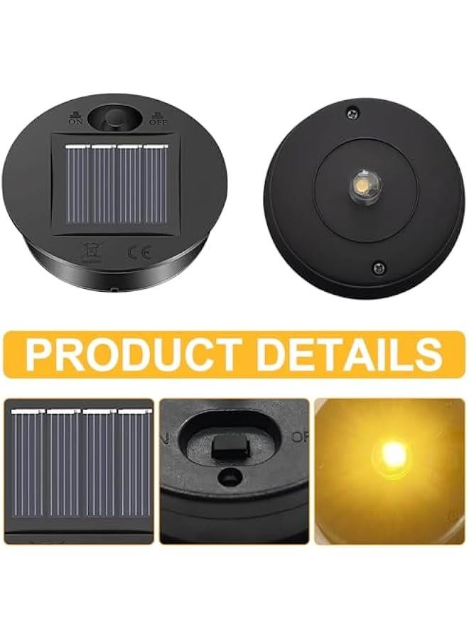 Solar Lights Replacement Parts, Set of 2 Solar Lights Replacement Top with LED Warm White Light, Waterproof Solar Replacement Lid Solar Lights Solar Panel Replacement Part for Solar Lanterns, Garden  - Image 3