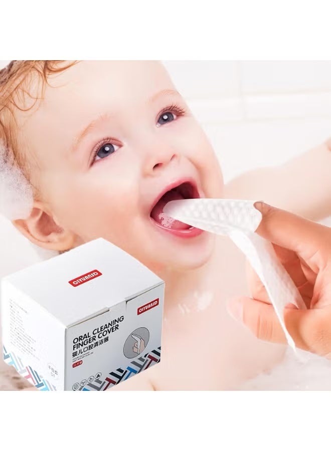 Baby Oral Cleaning Finger Wipes Box Set, Perfect Gift for Newborn Shower, Sterile Tongue Cleaner Gauze Pads for Infant Oral Care - Image 1