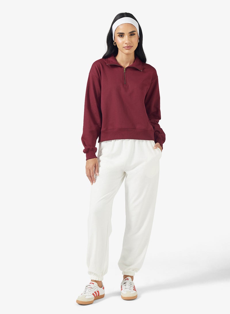 Ginger Basics Cotton Zip Up Oversize Sweatshirt - Image 4