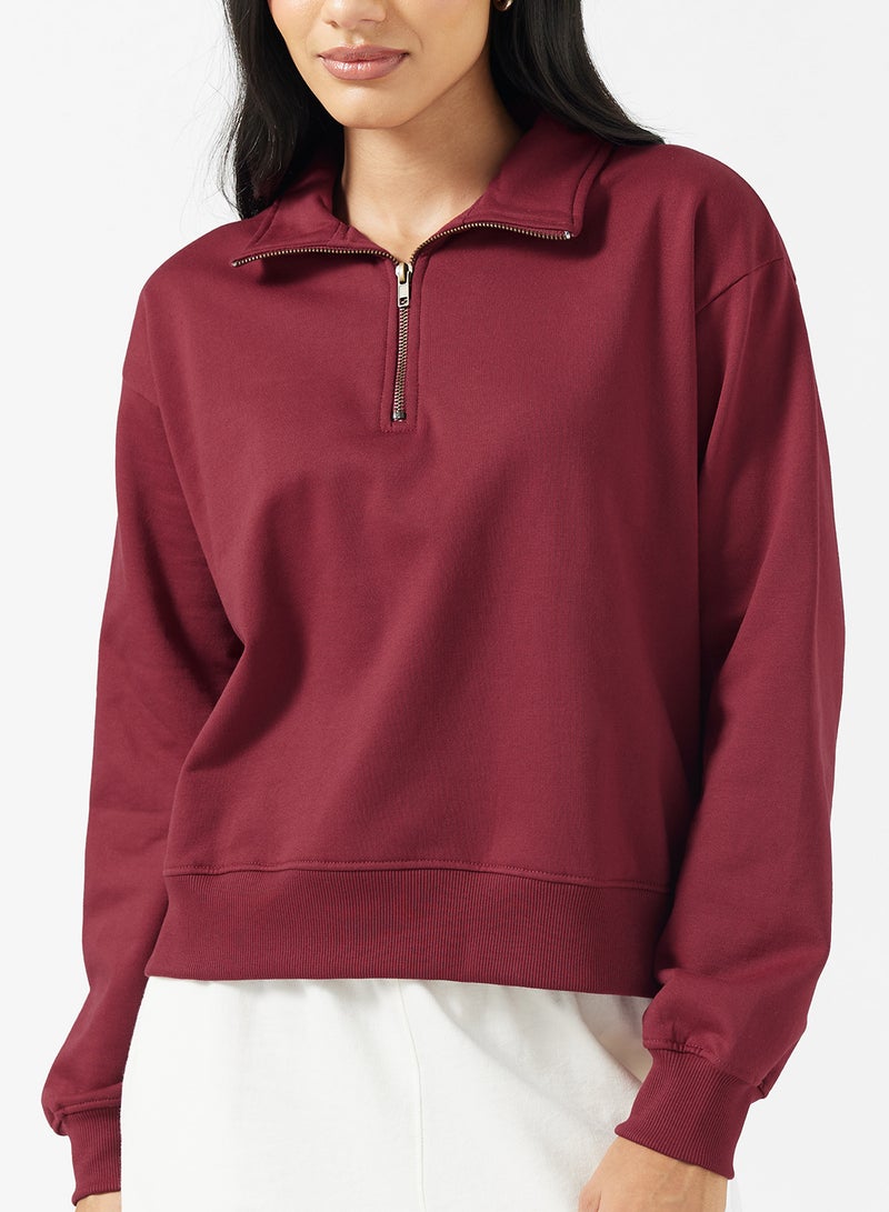 Ginger Basics Cotton Zip Up Oversize Sweatshirt - Image 3