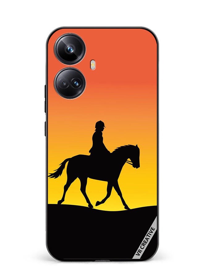 VR CREATIVE Protective Case Cover For Realme 10 Pro Plus Horse Man Silhouette Design Multicolour - Image 1