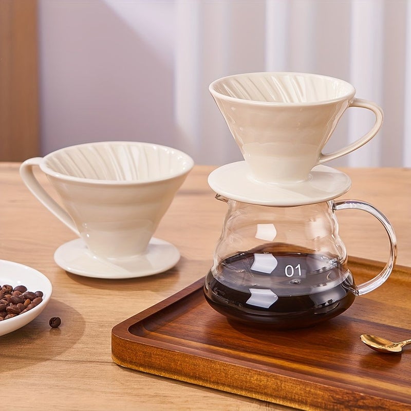 Ceramic Coffee Filter Cup Hand Pouring Coffee Set Black Filter Large Funnel Outdoor Coffee Pot Filter - Image 1