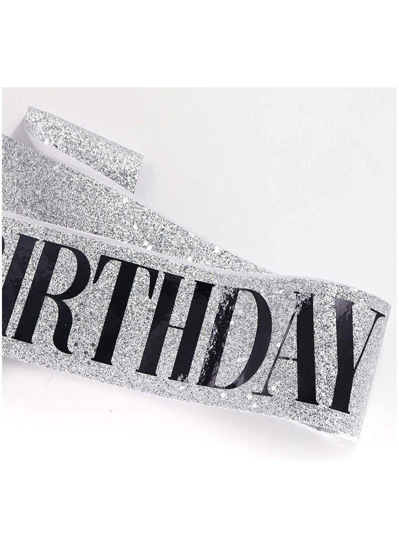 MARGOUN شريط عيد الميلاد للبنات وطقم تاج الماس المرصع بالفصوص للنساء والفتيات زينة عيد الميلاد لوازم الحفلات فضي - Image 4