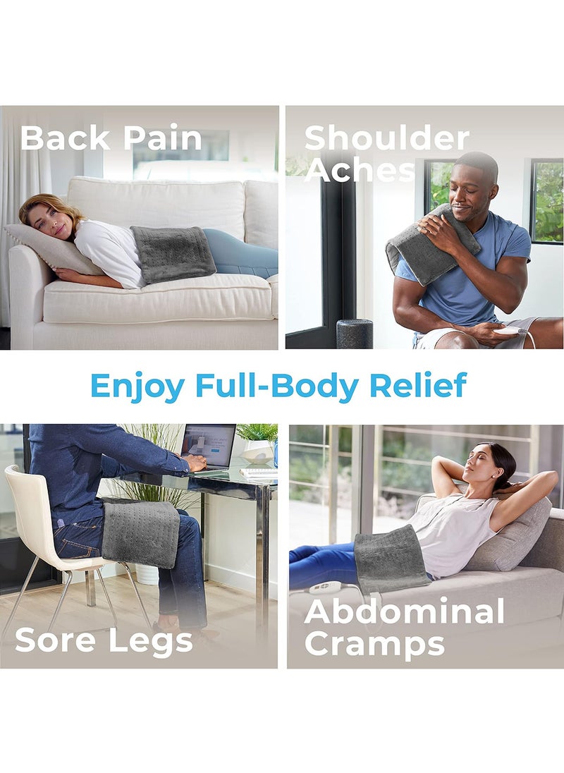 Pure Enrichment Purerelief Xl Heating Pad - 12x24 Inch Electric Heating Pad, 6 Heat Settings, Charcoal - Grey  - Image 3