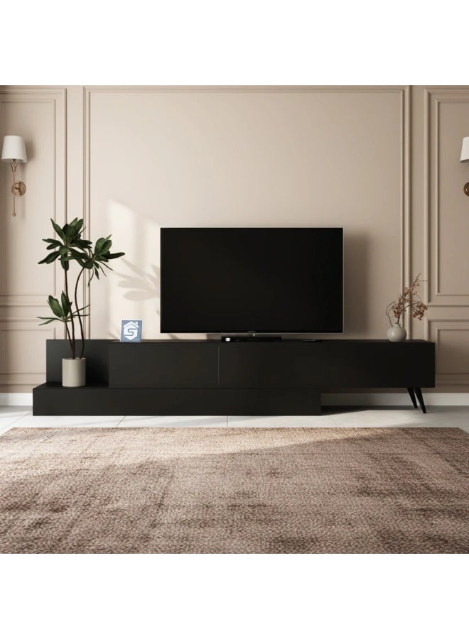 Stylish Home Black TV and Coffee Table Set - SH55 - Image 4
