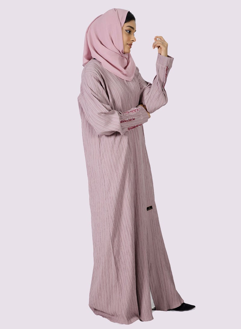 Sara Arabia Sara Arabia Casual Ribbed Front Open Abaya  - Image 2