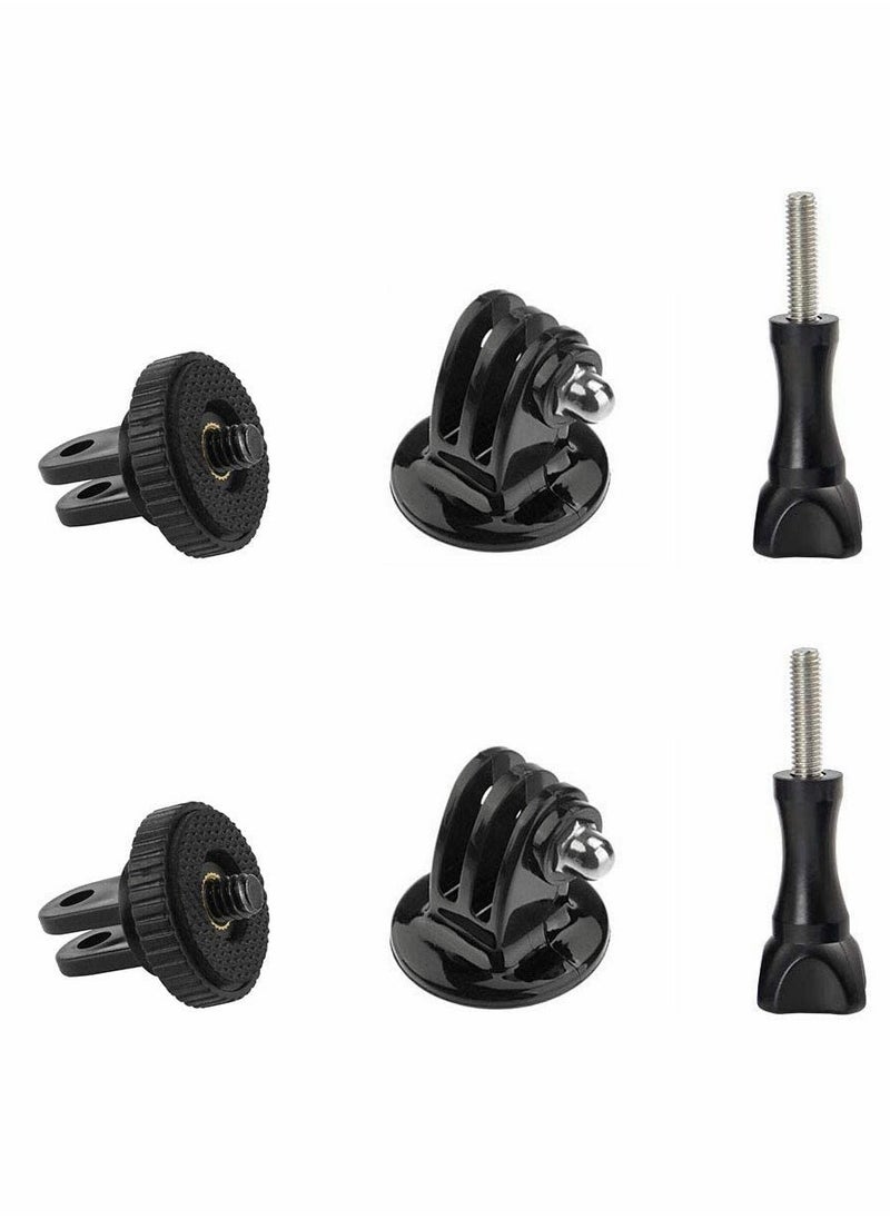 KASTWAVE - Tripod Adapter Mount with 1/4" Screw Camera, Compatible action camera 7 6 5 4 3 3+ 2 1 Session Black Silver for SJ4000, forSJ5000 Xiaomi Action Cameras - Image 1