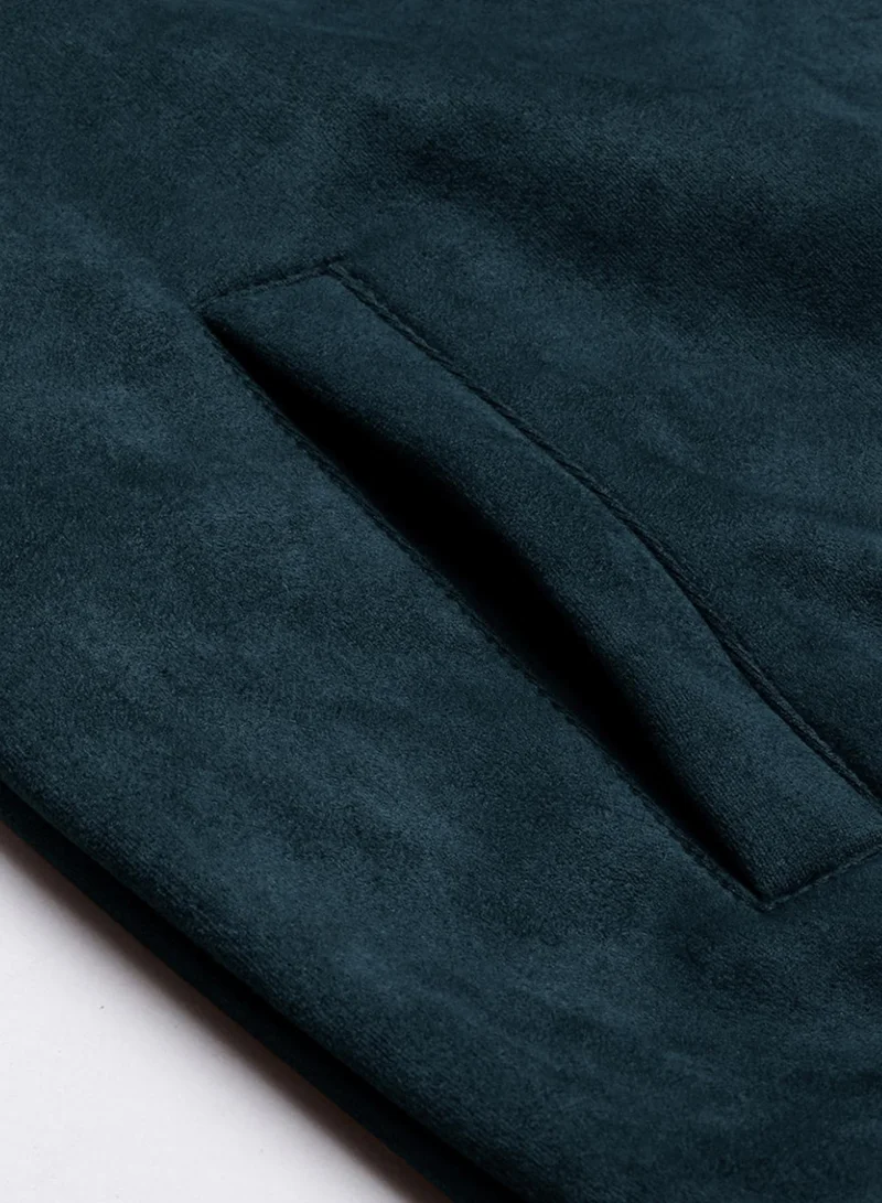 CAHOOT  Men's Saltbox Blue Fur-Lined Suede Bomber Jacket for Men | Best Price UAE