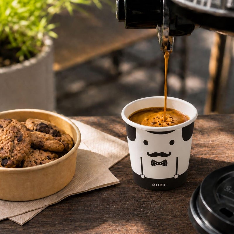 Restaurantware Insulated Paper Coffee Cups - Double Wall - Disposable - White - Monsieur - 4 oz - 500ct Box - MATCHING LIDS SOLD SEPARATELY: RWA0327GR, RWA0281B, RWA0281W - Image 3