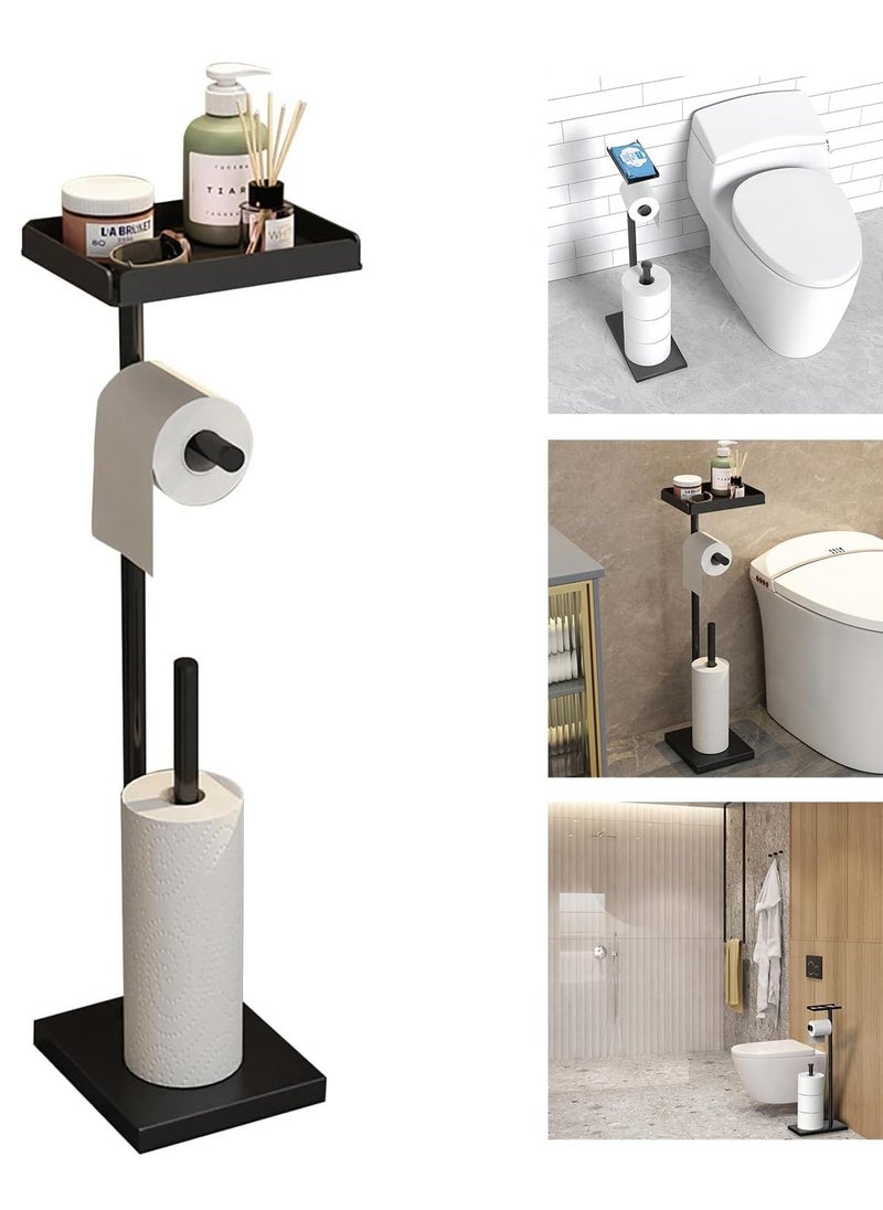 Halamine - Toilet Paper Holder Stand ,Free Standing Toilet Paper Storage Holder,Bathroom Floor Standing Toilet Roll Dispenser - Image 1