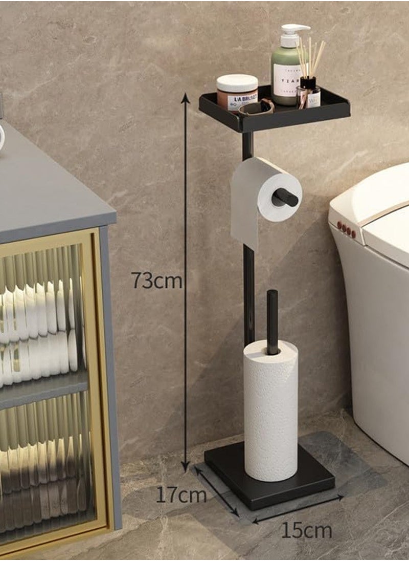 Halamine - Toilet Paper Holder Stand ,Free Standing Toilet Paper Storage Holder,Bathroom Floor Standing Toilet Roll Dispenser - Image 1