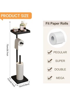 Halamine Toilet Paper Holder Stand ,Free Standing Toilet Paper Storage Holder,Bathroom Floor Standing Toilet Roll Dispenser  - Image 5