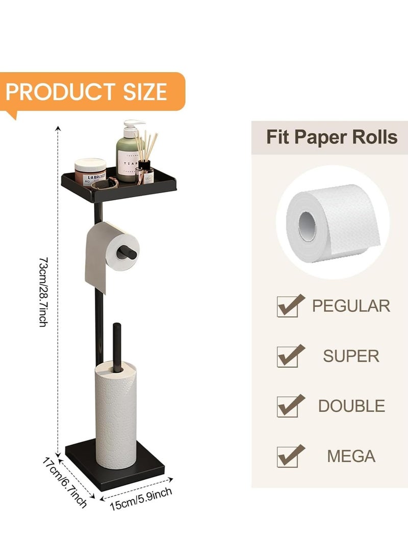 Halamine - Toilet Paper Holder Stand ,Free Standing Toilet Paper Storage Holder,Bathroom Floor Standing Toilet Roll Dispenser - Image 1