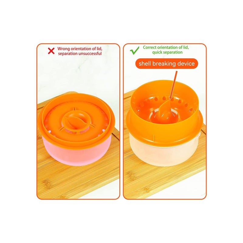 Zikra Egg White Separator Eggs Yolk Separators Multi-Eggs White Yolk Filter 5-6 Eggs Divider,Saves Time Chicken Baking Tools,Orange - Image 5