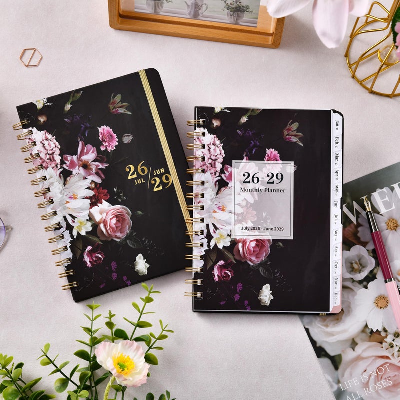 Vindora 2026-2029 Monthly Planner/Calendar - 3 Year Monthly Planner 2026-2028, JULY. 2026 - JUNE. 2029, 6.3" Ã— 8.4", 3 Year Calendar with Tab, Back Pocket, Twin-Wire Binding, Premium Paper, Note Pages - Image 2