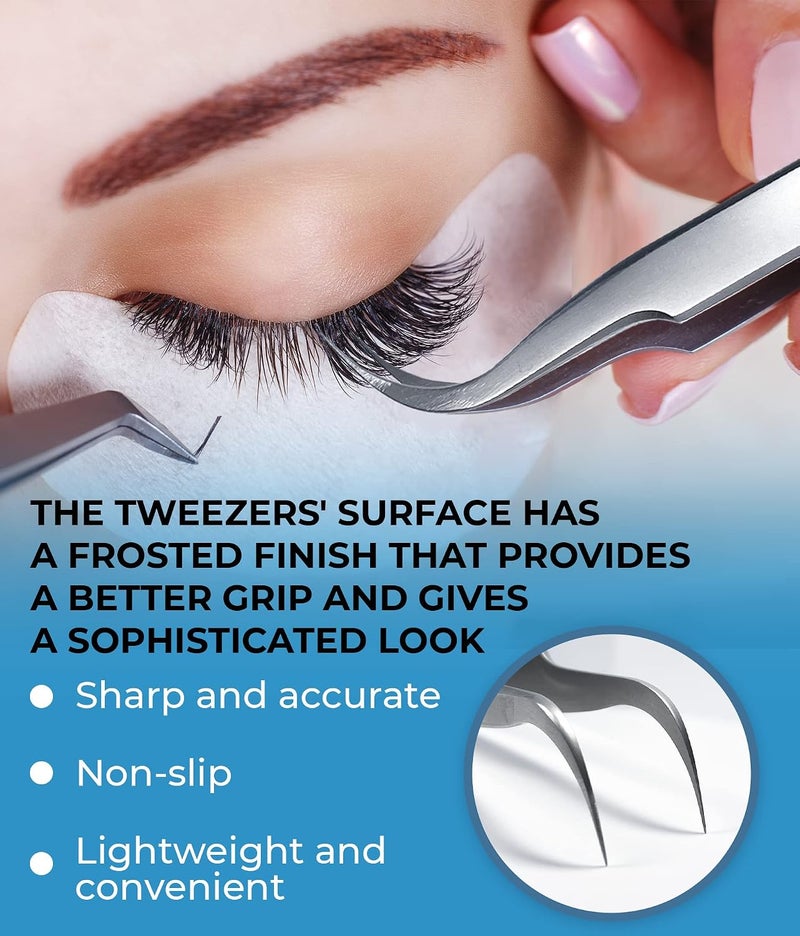 Stacy Lash STL-8 Curved Eyelash Extension Tweezers/Eyelashes Separator Tool/Supplies for Isolation Individual False Lashes, Volume & Classic Extensions/Precision Tools/Beauty Accessories - Image 4