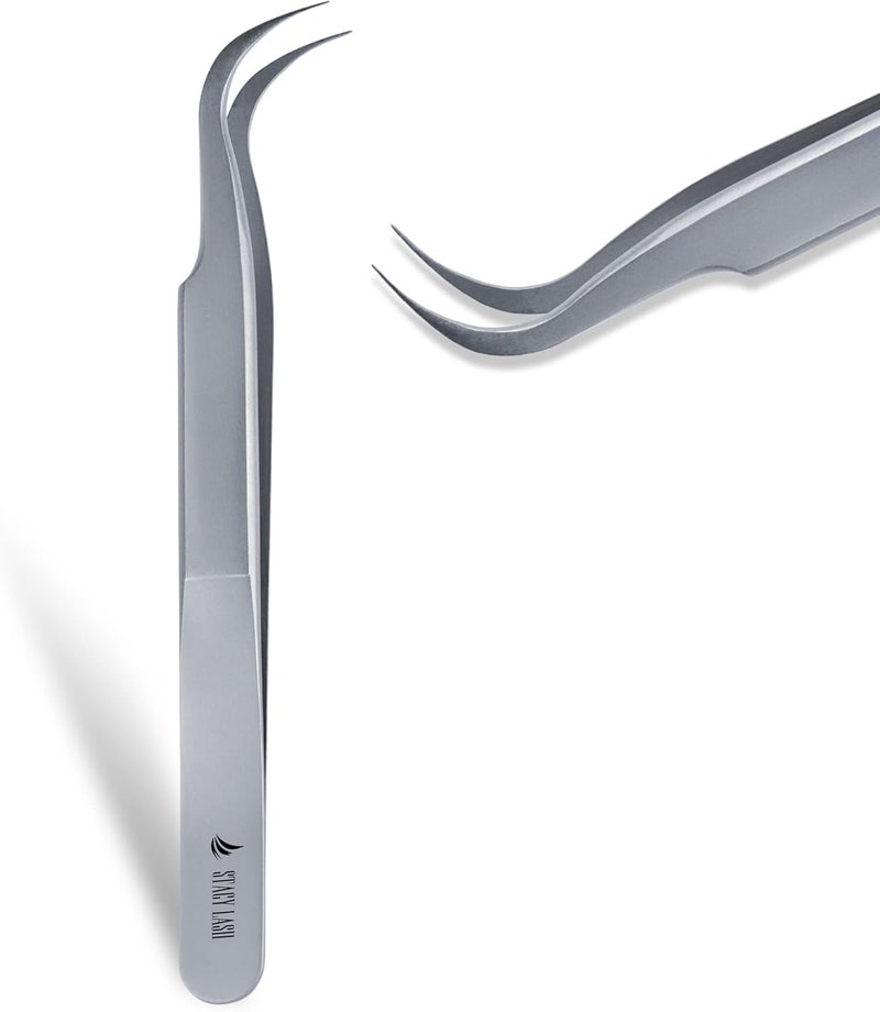 Stacy Lash STL-8 Curved Eyelash Extension Tweezers/Eyelashes Separator Tool/Supplies for Isolation Individual False Lashes, Volume & Classic Extensions/Precision Tools/Beauty Accessories - Image 1