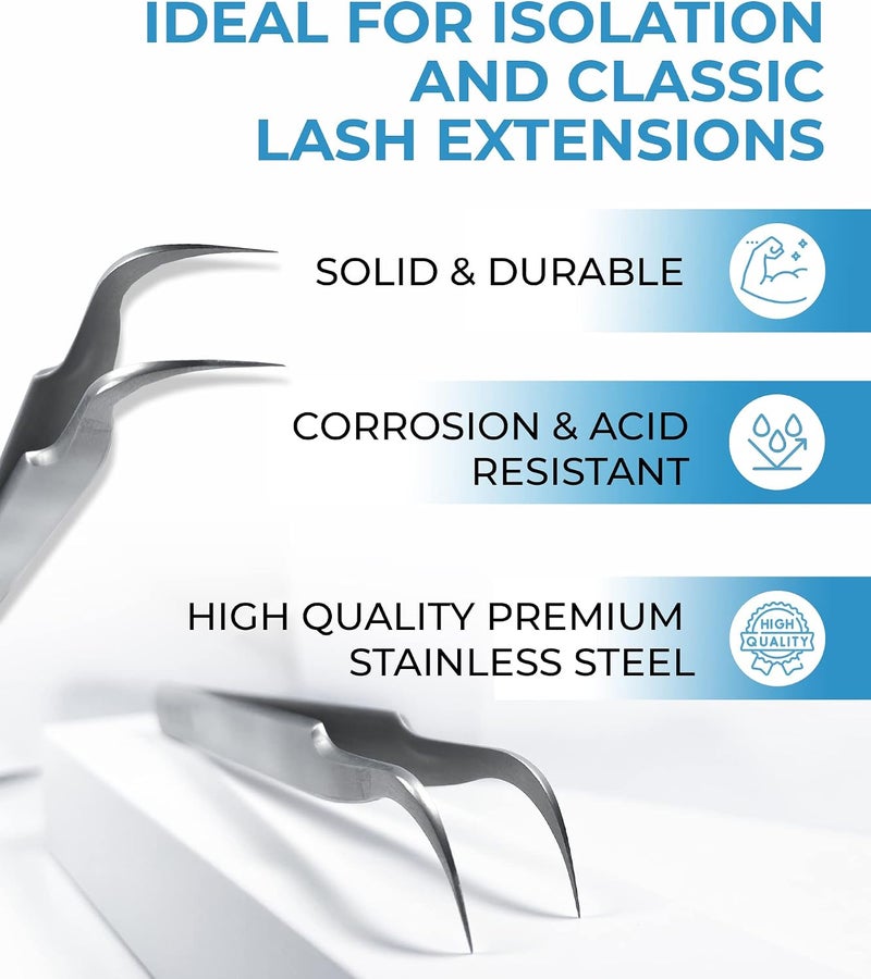 Stacy Lash STL-8 Curved Eyelash Extension Tweezers/Eyelashes Separator Tool/Supplies for Isolation Individual False Lashes, Volume & Classic Extensions/Precision Tools/Beauty Accessories - Image 3