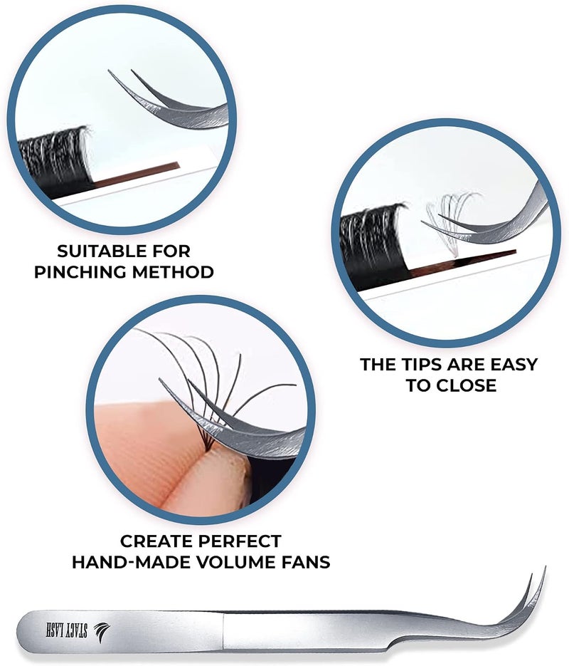 Stacy Lash STL-8 Curved Eyelash Extension Tweezers/Eyelashes Separator Tool/Supplies for Isolation Individual False Lashes, Volume & Classic Extensions/Precision Tools/Beauty Accessories - Image 5