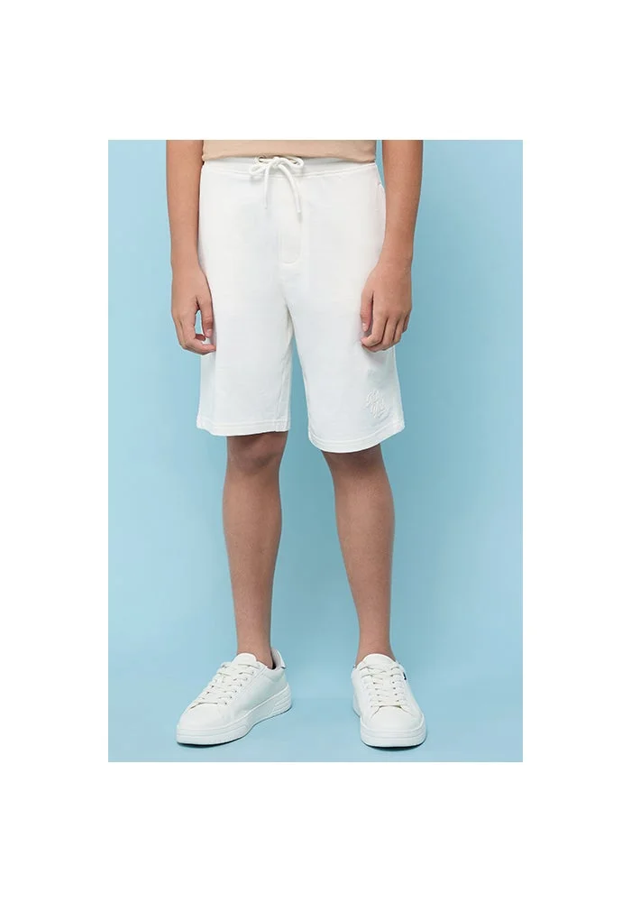 أر أند بي Solid Knitted Shorts with Drawstring Waist