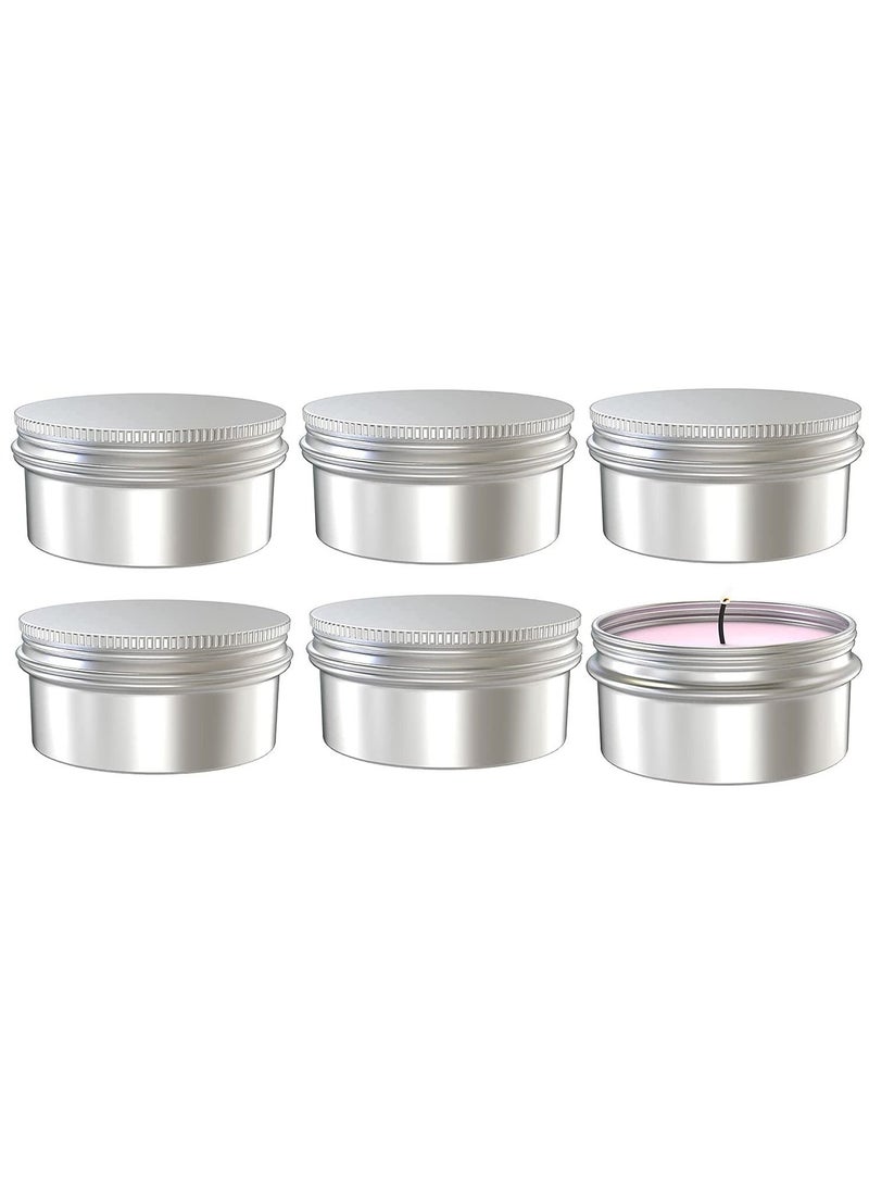 Metal Tins Cans, Bulk Storage Aluminum Jars, Round Food Tins Screw Top Refillable Containers for Storing Spices, Candies, Lip Balm, Candles Arts & Crafts - Image 1