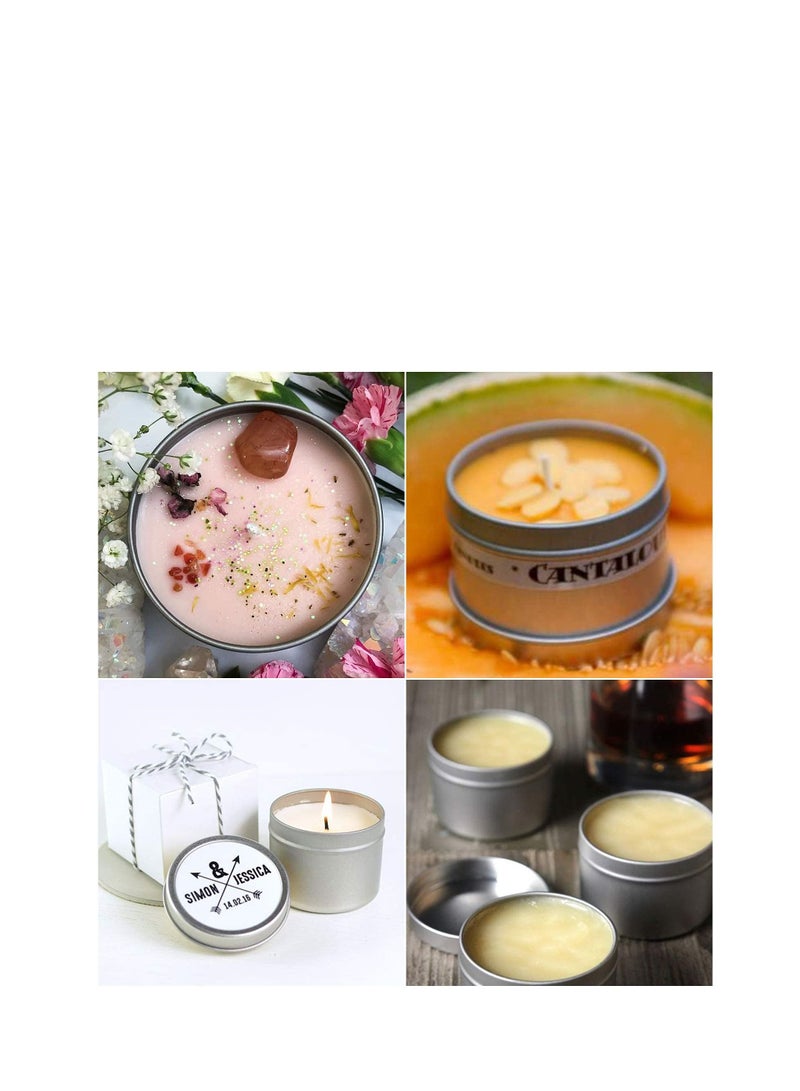 Metal Tins Cans, Bulk Storage Aluminum Jars, Round Food Tins Screw Top Refillable Containers for Storing Spices, Candies, Lip Balm, Candles Arts & Crafts - Image 5