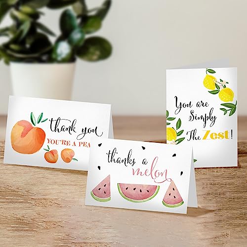 Pro Supply Global (24 Count of 4x6 Pre-Folded Fruit Thank You Cards With Blank Inside To Leave a Note and Envelopes - Assortment of Greeting Cards Come In 3 Designs - Image 2