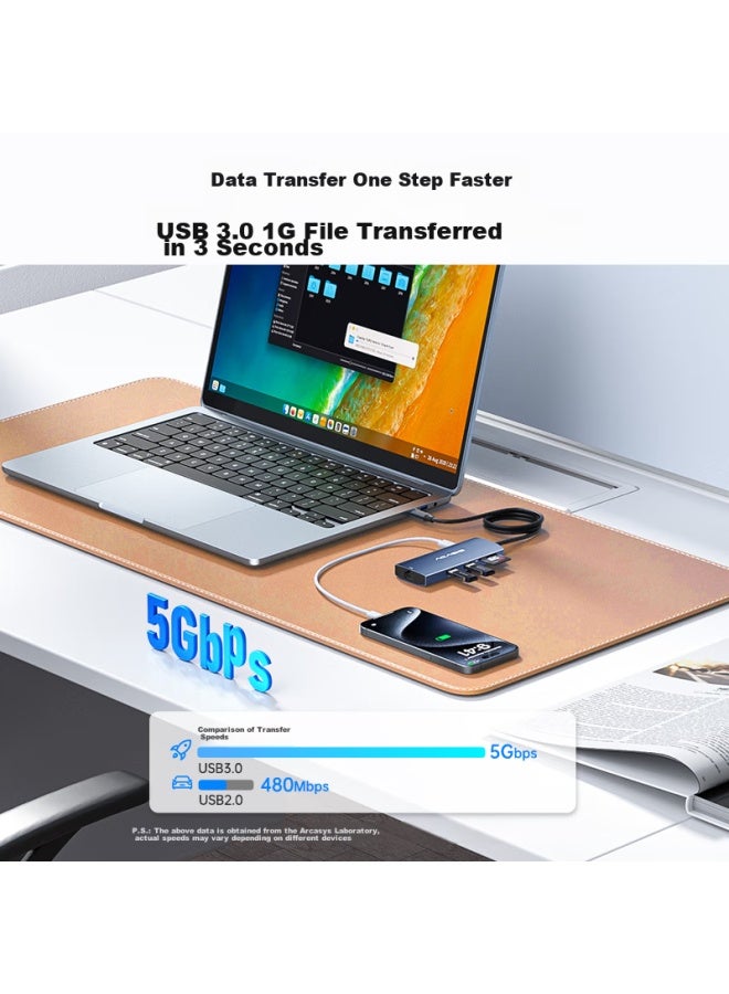 Acasis Type-c Expansion Dock, Desktop Hub, 4k 60hz Splitter, Hdmi Cable Adapter, Hub Audio Card Reader, Compatible With Huawei Tablets And Computers, Ds-9903 - Image 2