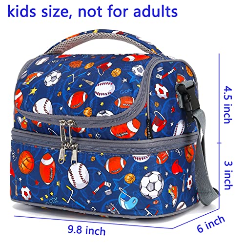 FlowFly Double Decker Cooler Insulated Lunch Bag Large Tote for Boys, Girls, Men, Women, With Adjustable Strap, Football - Image 3