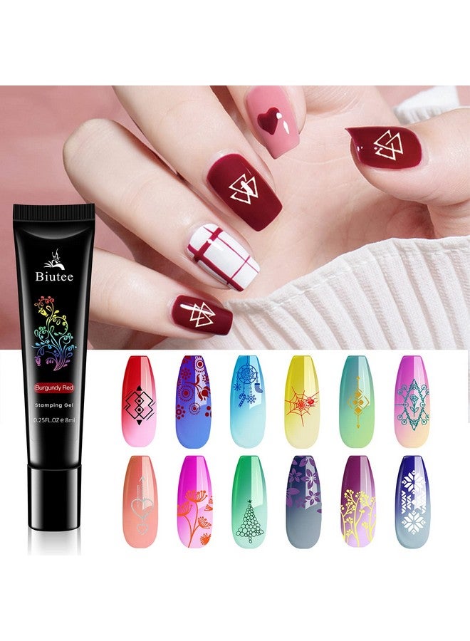 بيوتي مسمار ختم البولندية هلام حزمة من 12 ألوان 8 مللي Uv Led هلام البولندية خاص البولندية هلام مطبوعة مسمار البولندية هلام للوحة ختم الأظافر - Image 5